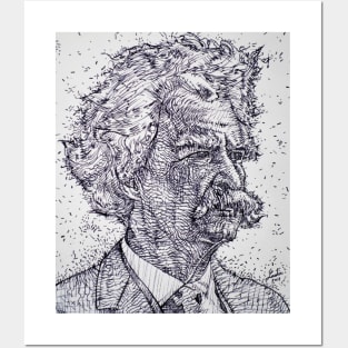 MARK TWAIN ink portrait Posters and Art